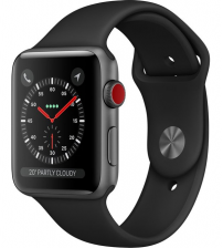 Apple Watch Series 3 42mm Cellular + GPS - Space Gray Aluminium Zwarte Sportband